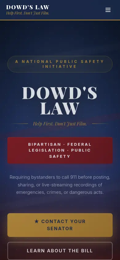 Dowd's Law homepage, a Dallas law firm website.