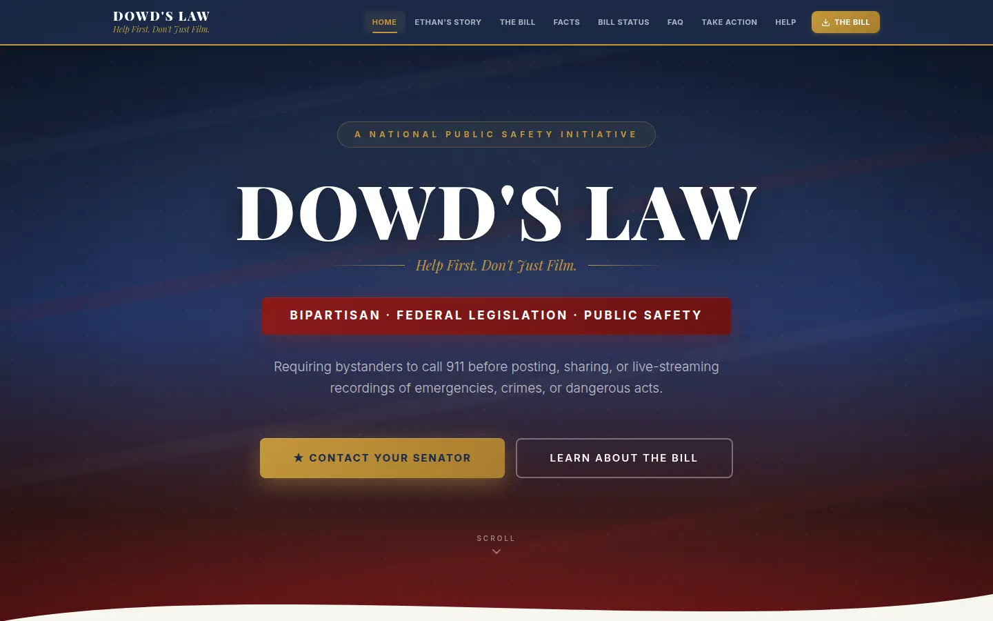 Dowd's Law homepage, a Dallas law firm website.